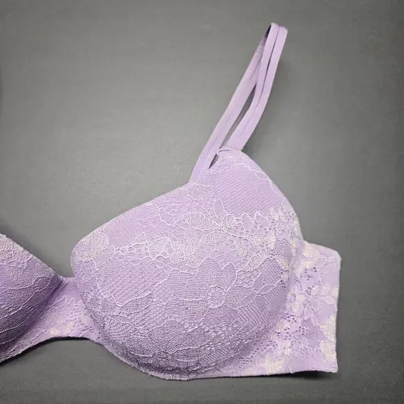 Victoria Secret Angels Secret Embrace Womens Bra Purple Lace 38C Padded - Picture 2 of 7